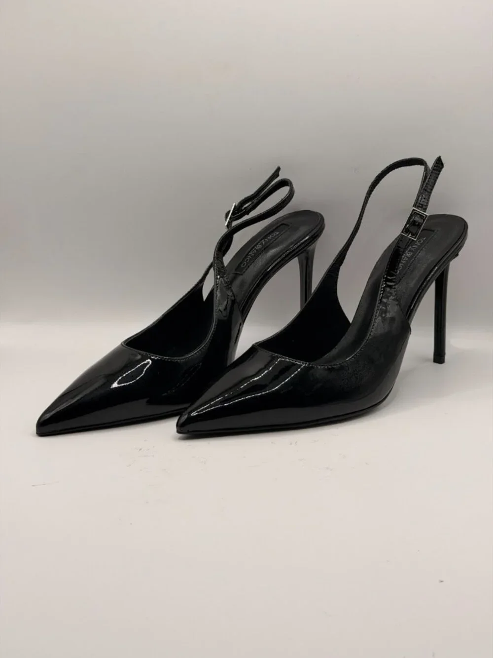 Tony Bianco Womens Asti Sling Back Sexy Black High Heel Slingback Sz 9.5